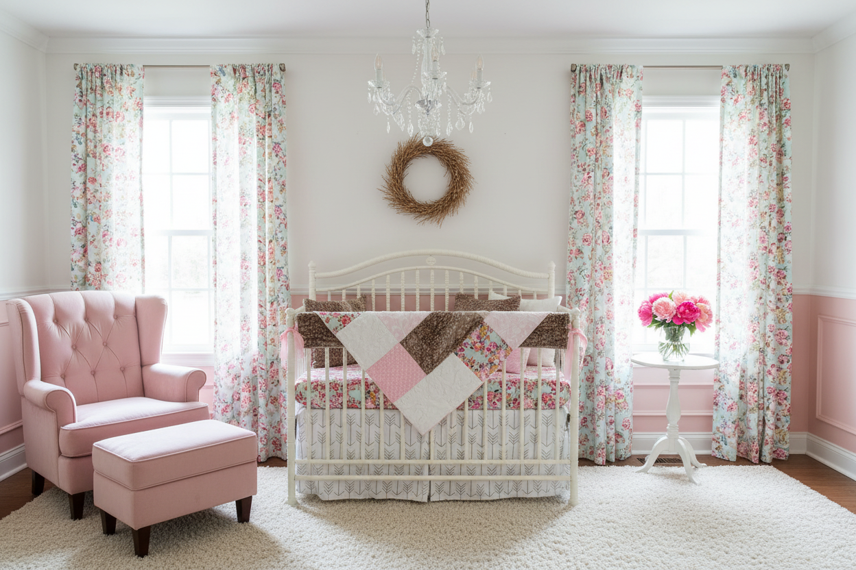 Elegant Nursery with Arrow Skirt and Pink Ties