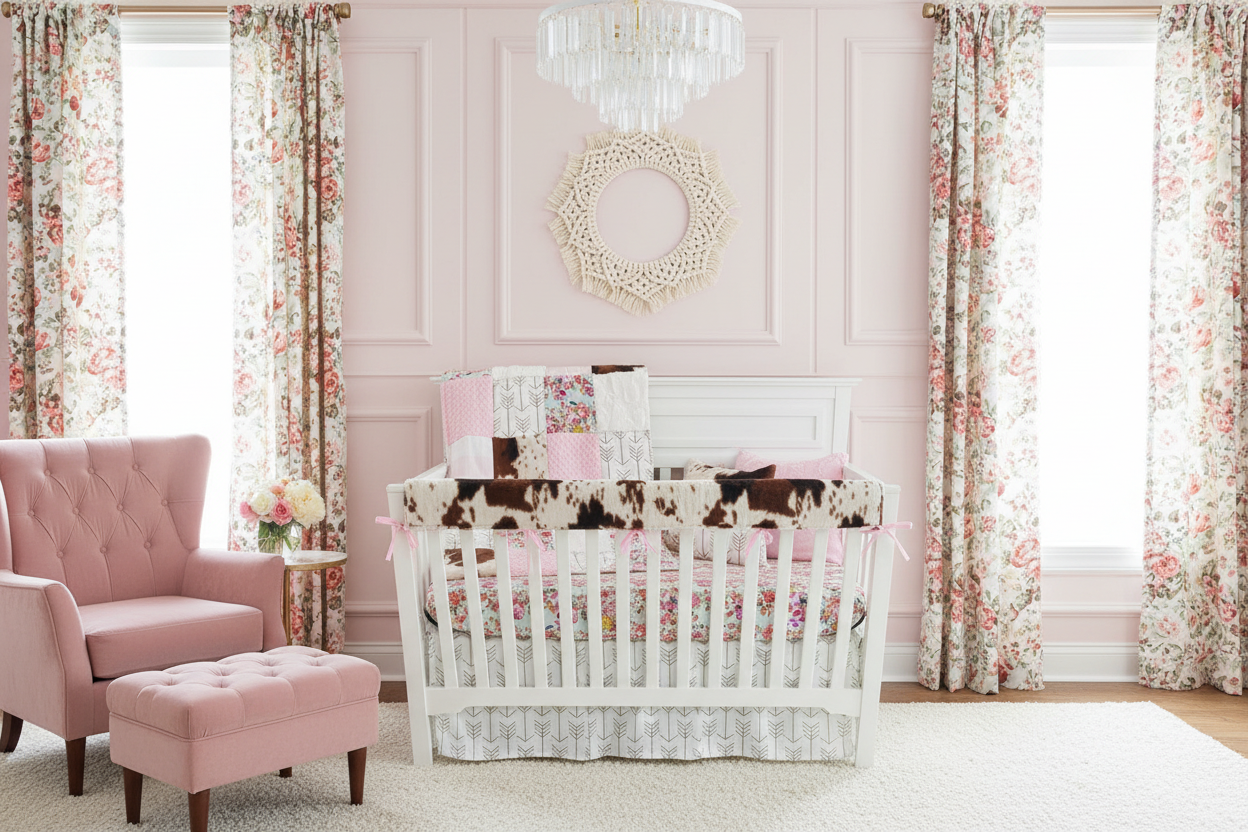 Elegant Nursery with Patchwork Blanket Featured