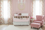 Elegant Nursery with Pink Leopard and Arrow Bedding