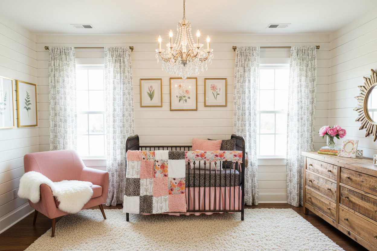 Floral Leopard Print Nursery - Restyled