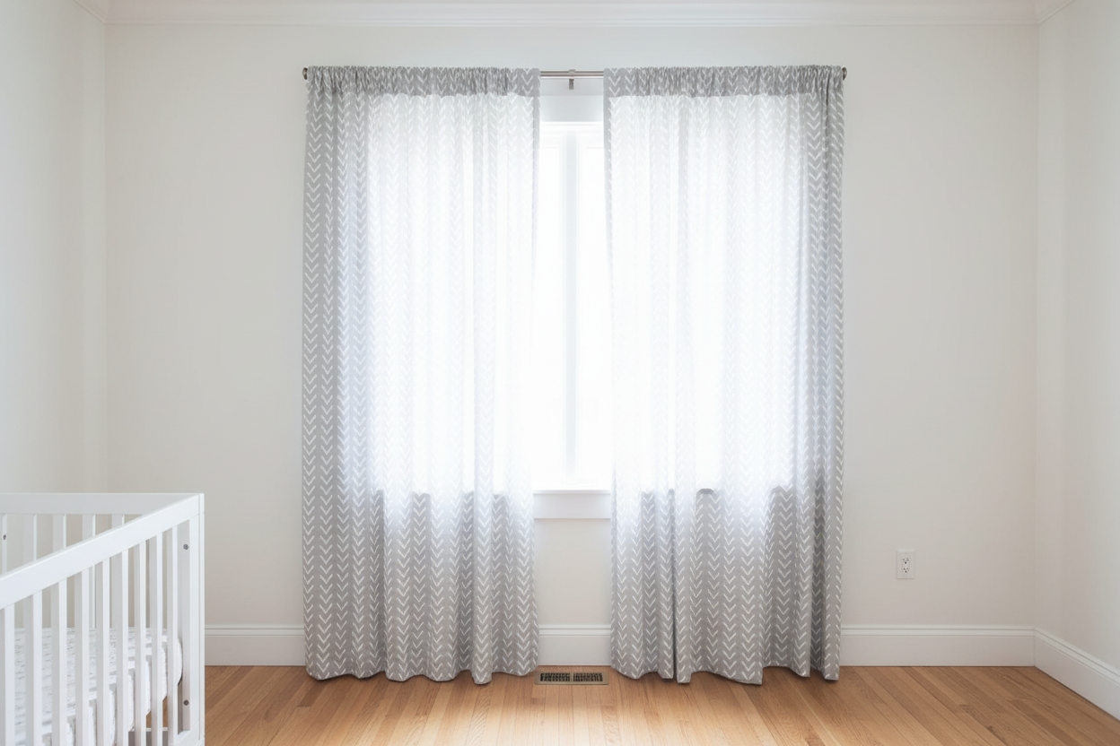 French Gray Arrowhead Curtains - Alt View