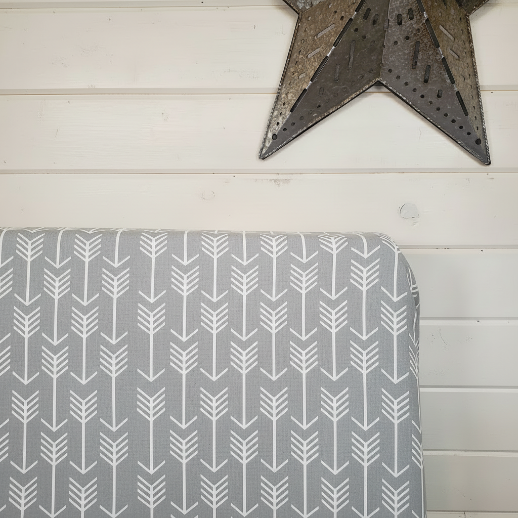 Gray Arrow Fitted Sheet with Shiplap and Star