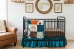 Headdress and Floral Western Girl Crib Bedding - Closer Bedding Focus