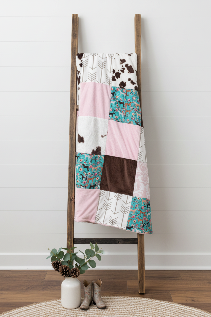 Horse Western Blanket on Ladder