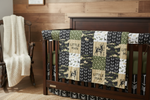 Deerly Loved Camo Woodland Boy Crib Bedding Close-Up - Rustic Nursery - DBC Baby Bedding Co