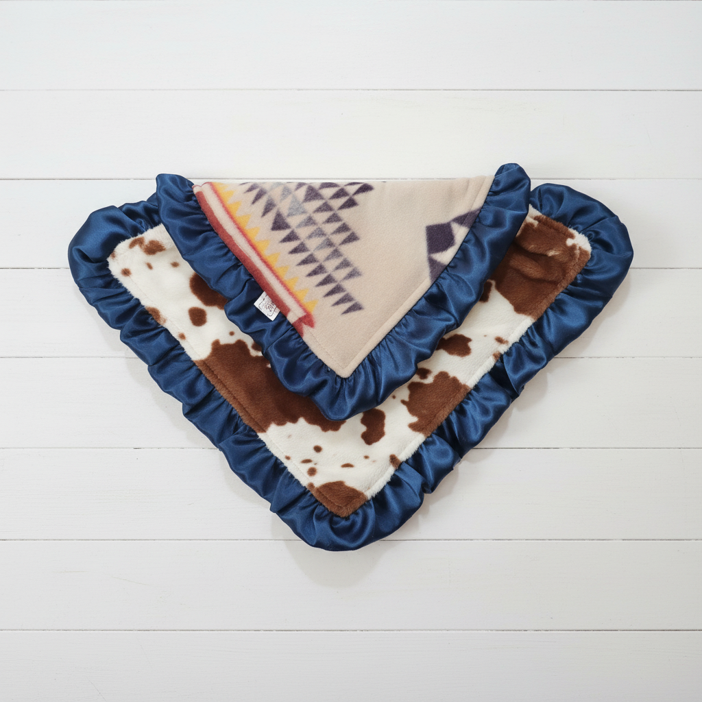 Tan Aztec and Cow Minky Western Lovey - DBC Baby Bedding Co 