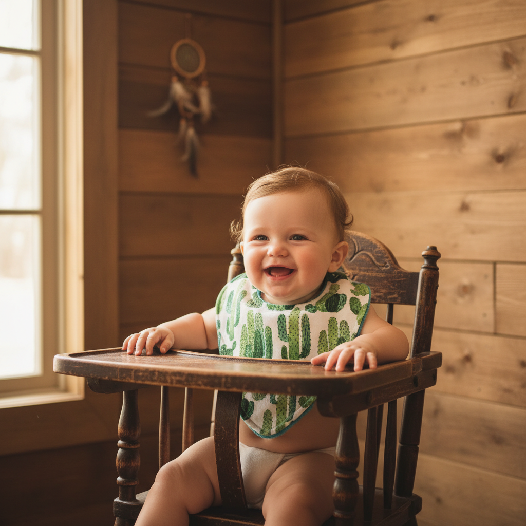 Buck, Cactus, and Mint Aztec Western Bibs - DBC Baby Bedding Co 
