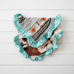 Mint Aztec and Cow Minky Western Lovey - DBC Baby Bedding Co 