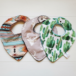Buck, Cactus, and Mint Aztec Western Bibs - DBC Baby Bedding Co 