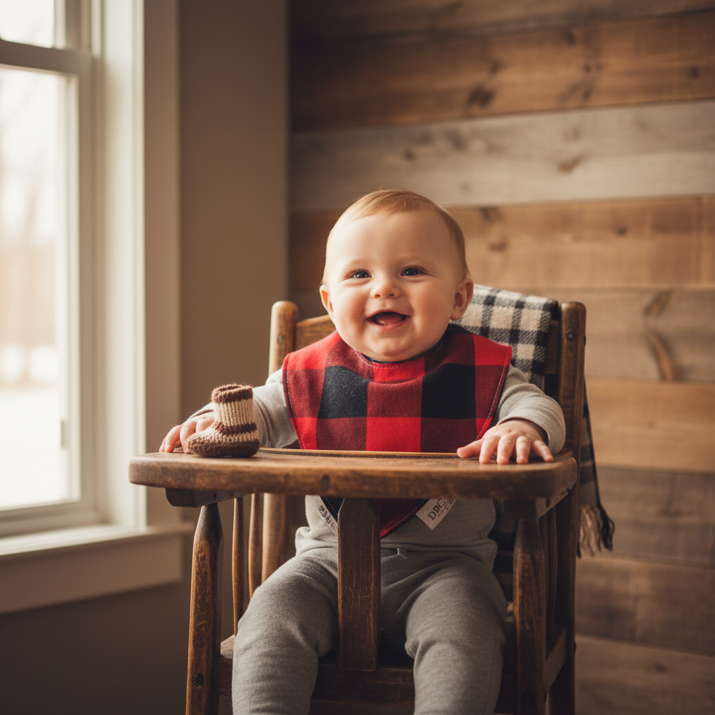 Buck, Red Black Check, and Cactus Baby Woodland Bibs - DBC Baby Bedding Co 