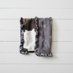 Brownie Calf Minky and Gray Hide Minky Western Lovey - DBC Baby Bedding Co 