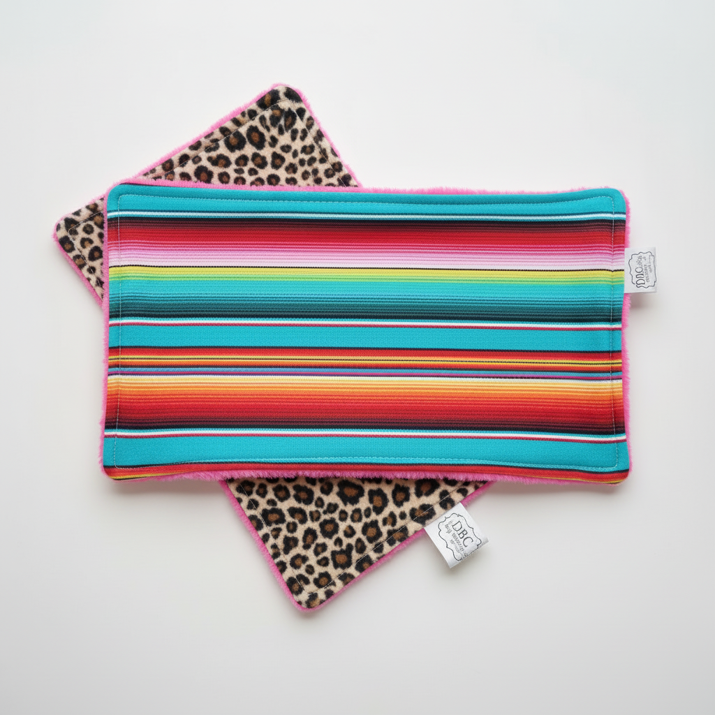 Serape and Cheetah Minky Western Burp Cloths - DBC Baby Bedding Co 