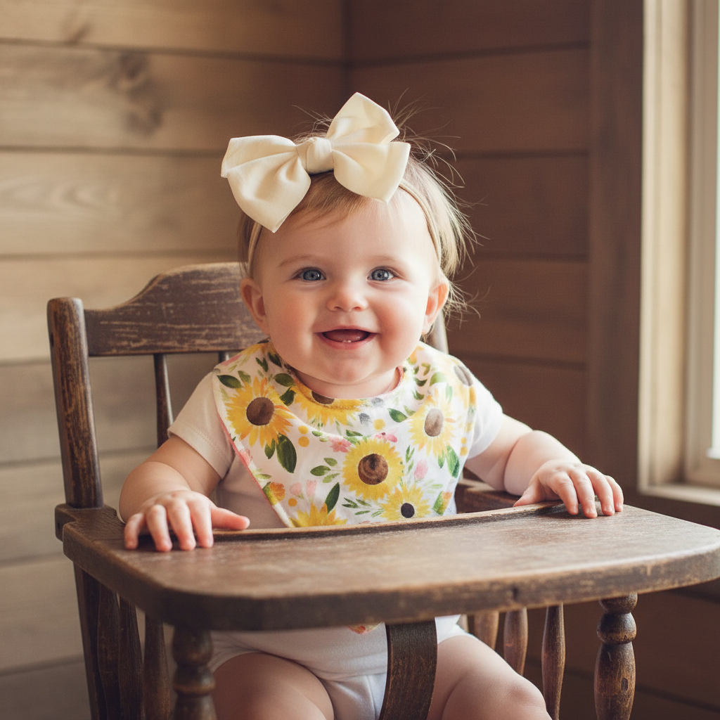 Sunflower Floral Bib - DBC Baby Bedding Co 