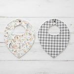 Peter Rabbit and Gray Gingham Bibs - DBC Baby Bedding Co 