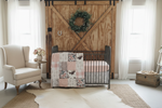 Perfect western nursery with blush sheet