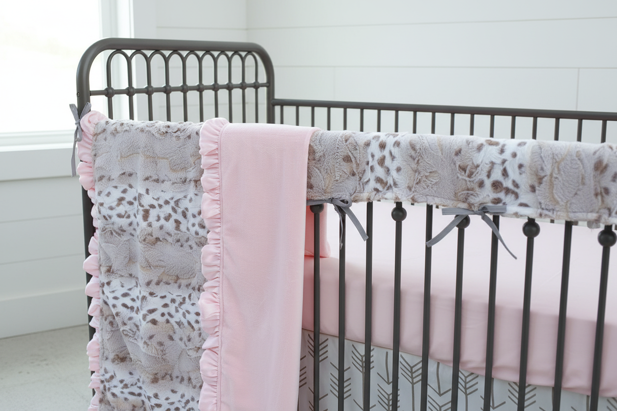 Pink Arrow Bedding Close-Up