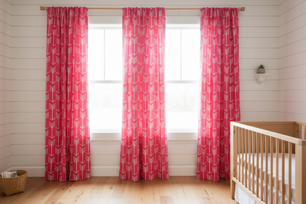 Pink Arrow Curtains - Correct Fabric