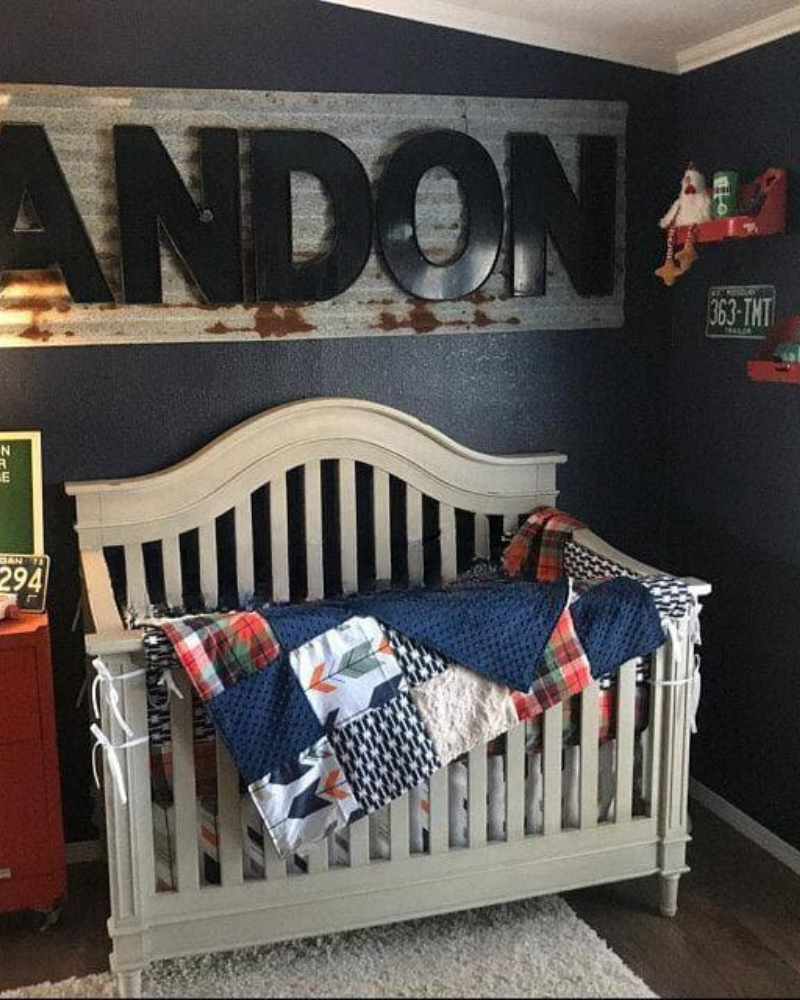 Custom Boy Crib Bedding - Adventure Plaid and Arrow Baby Bedding &amp; Nursery Collection