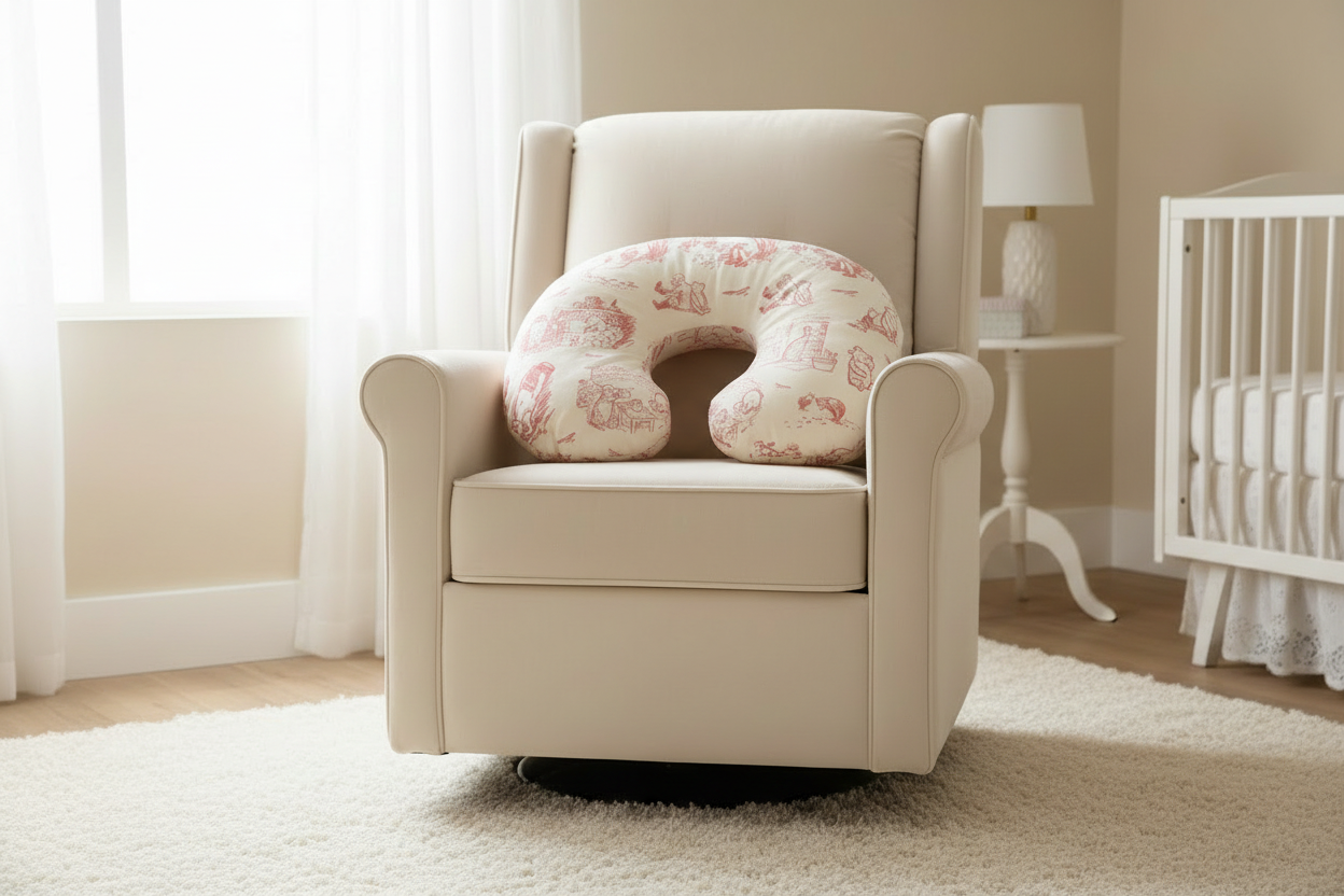 Pooh Nursing Pillow - Red Toile