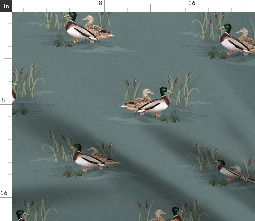 Hunter Green Duck Woodland Crib Sheet - DBC Baby Bedding Co 