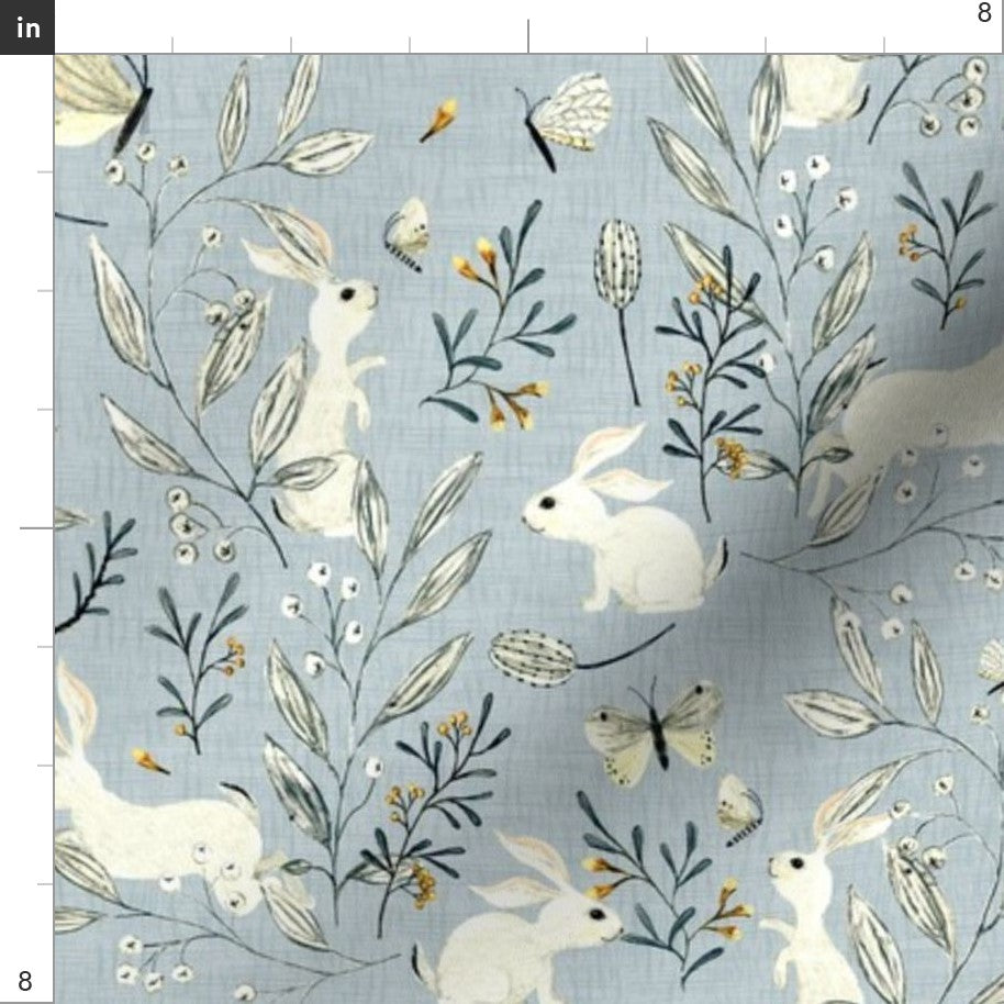 Bunnies and Butterflies Nature Neutral Crib Bedding - DBC Baby Bedding Co 