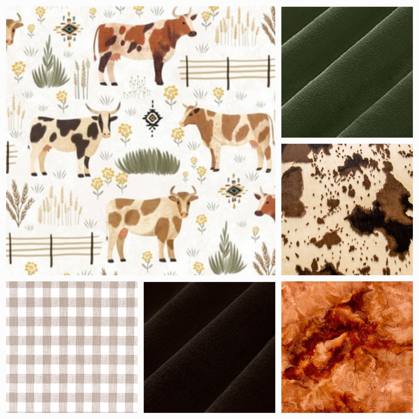 New Release Boy Crib Bedding- Cattle Drive and Cow Minky Western Baby & Toddler Bedding Collection