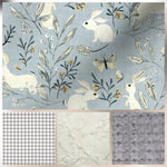 Bunnies and Butterflies Nature Neutral Crib Bedding - DBC Baby Bedding Co 