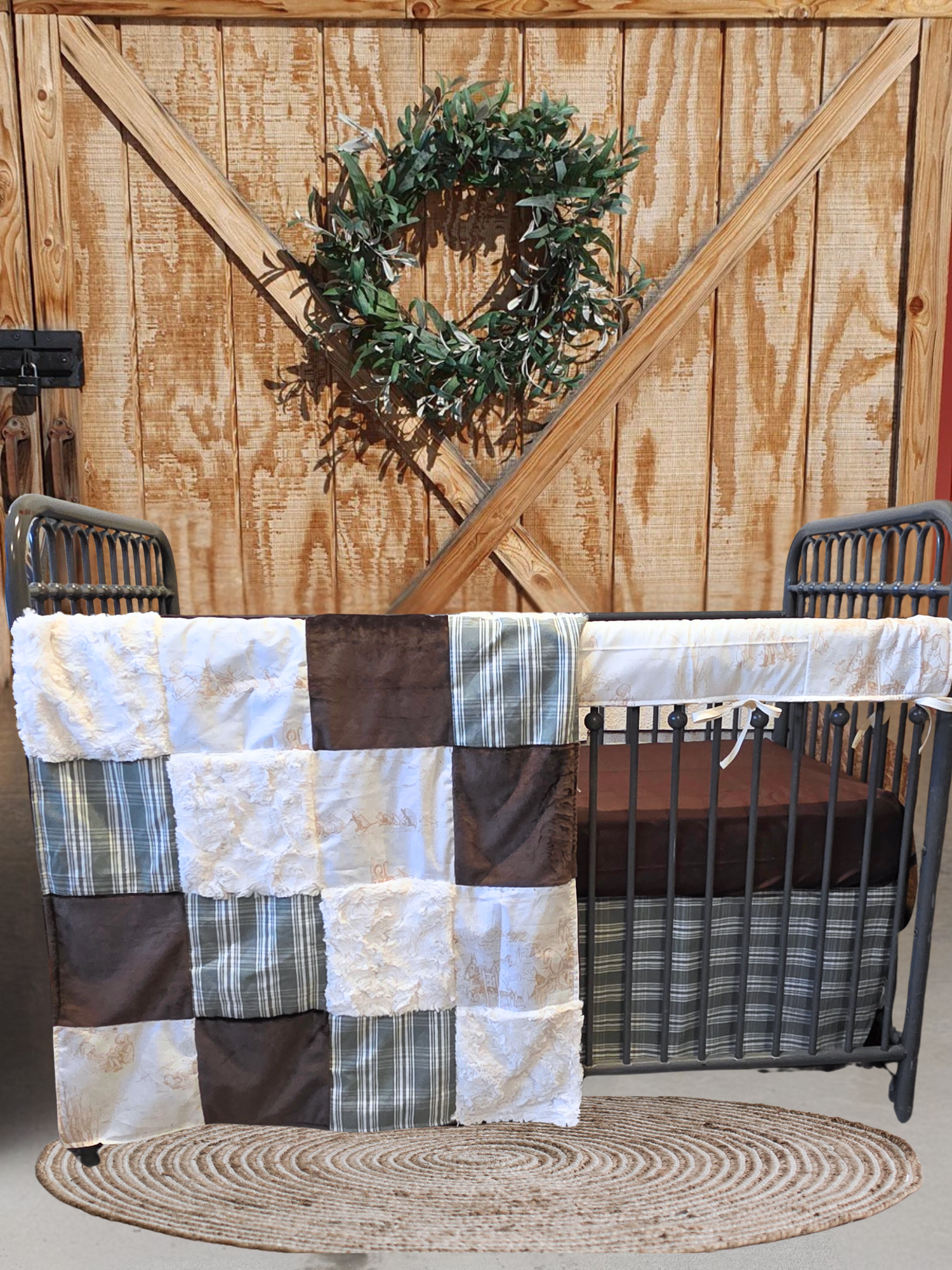 Boy Crib Bedding - Classic Winnie Pooh Honey Toile Baby Crib Bedding - DBC Baby Bedding Co 