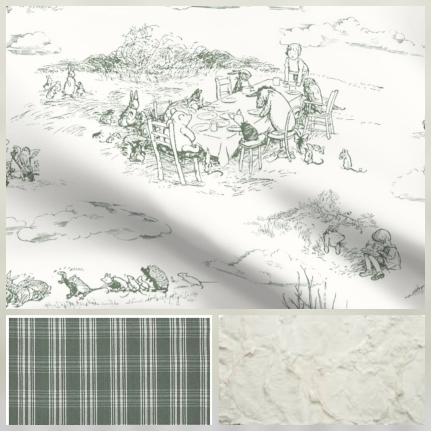 Pooh toile Crib bedding