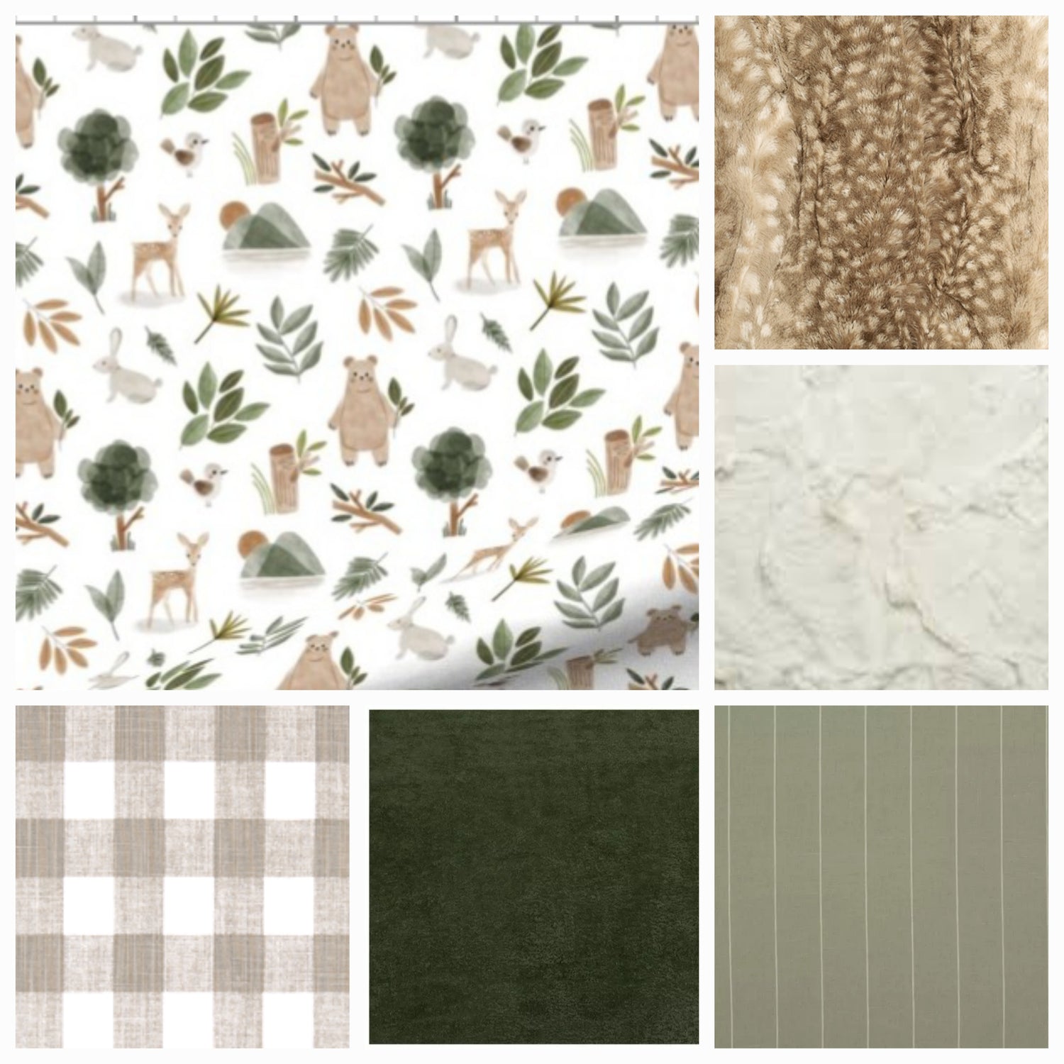 Bunny, Deer, Bear Woodland Boy Crib Bedding - DBC Baby Bedding Co 