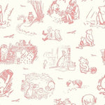 Crib Sheet - Dusty Rose Pooh Bear Toile - DBC Baby Bedding Co 