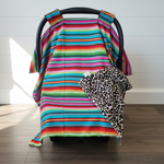 Serape Western Carseat Tent - White Shiplap