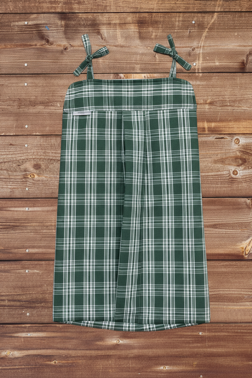 Simple Hunter Green Plaid Diaper Stacker