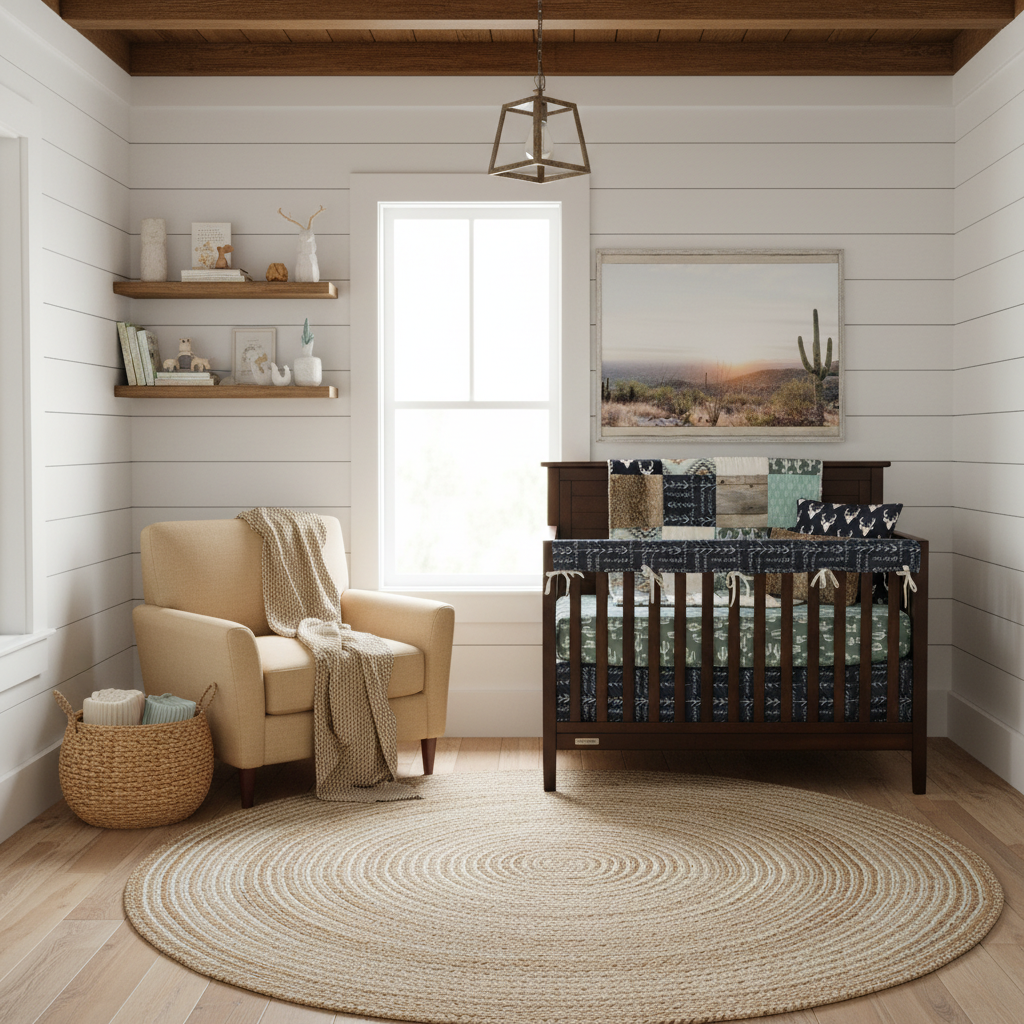 Southwestern Cactus Nursery with Basket