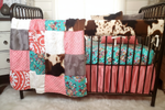 Turquoise Pink Cow Print Bedding Close-Up