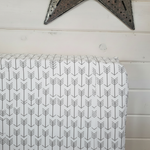 White Gray Arrow Fitted Sheet with Shiplap and Star