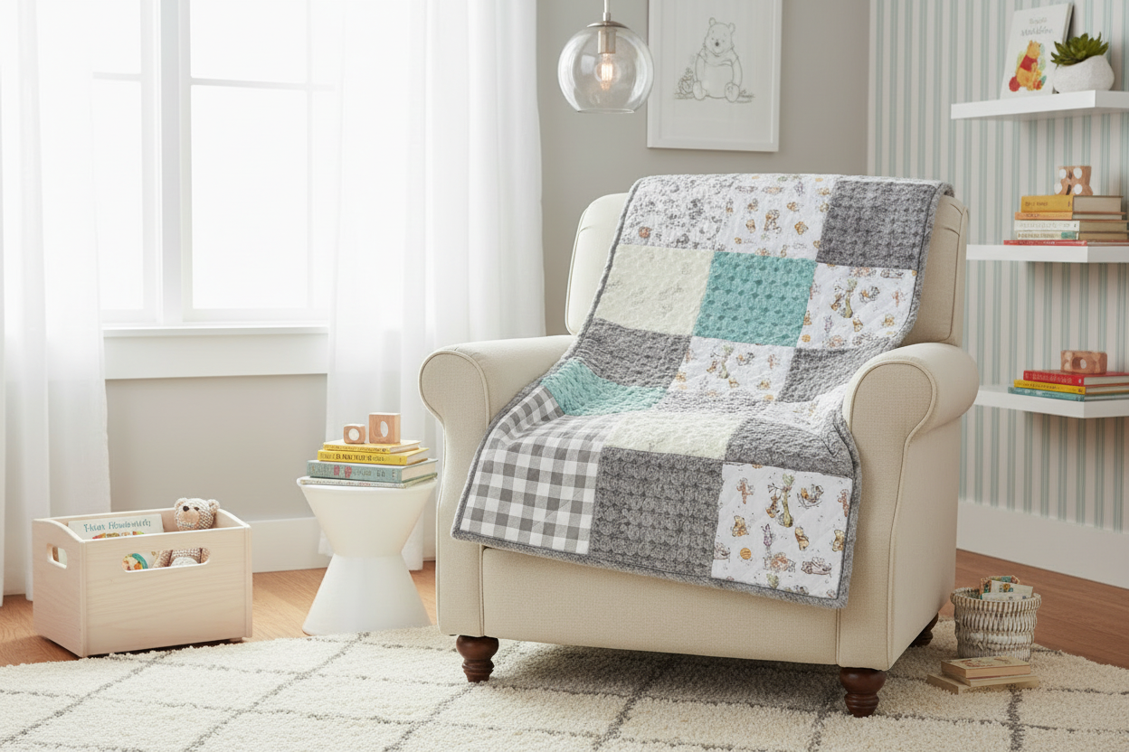 Winnie the Pooh blanket with updated decor