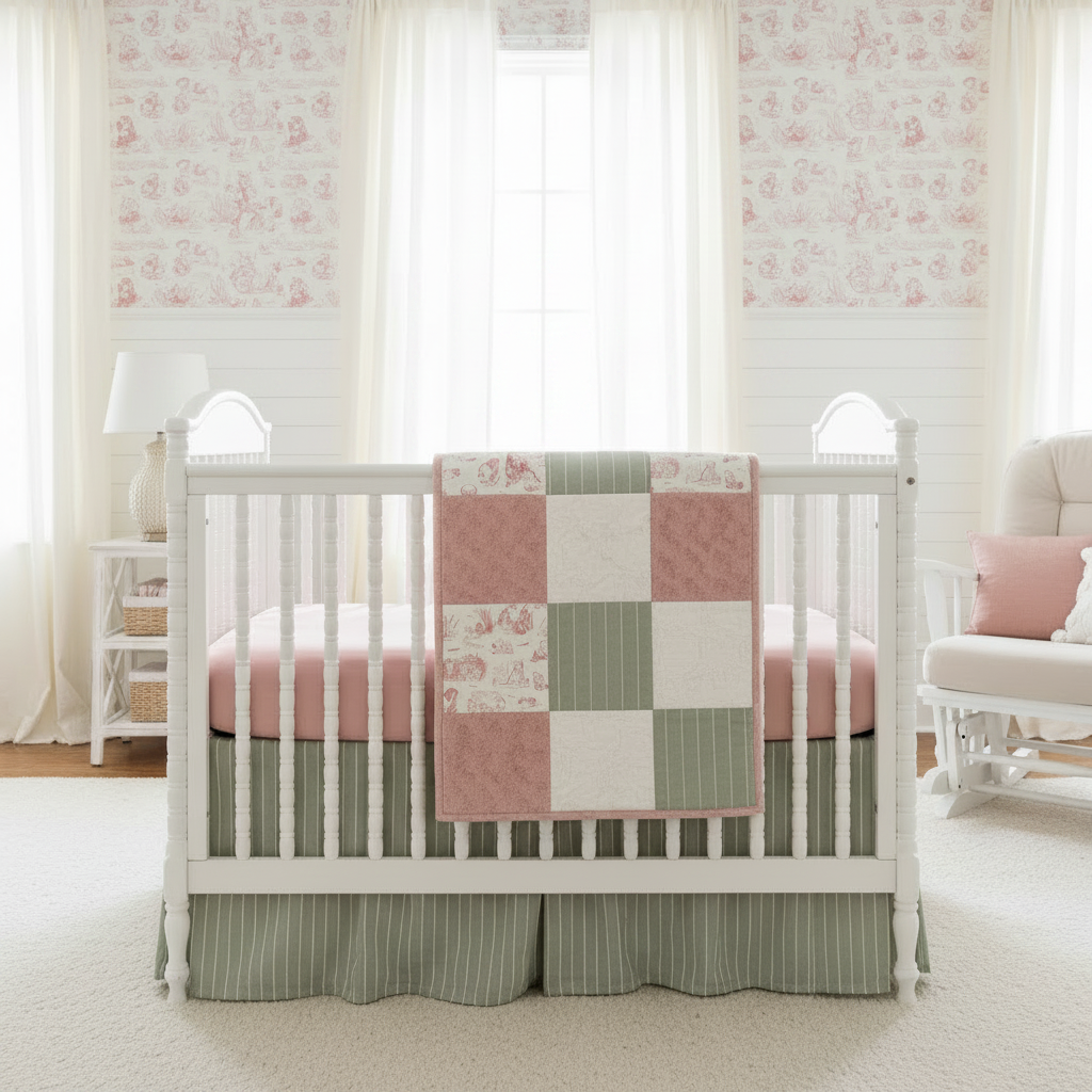 Winnie the Pooh Toile Nursery - no mirrors no mobile toile wallpaper