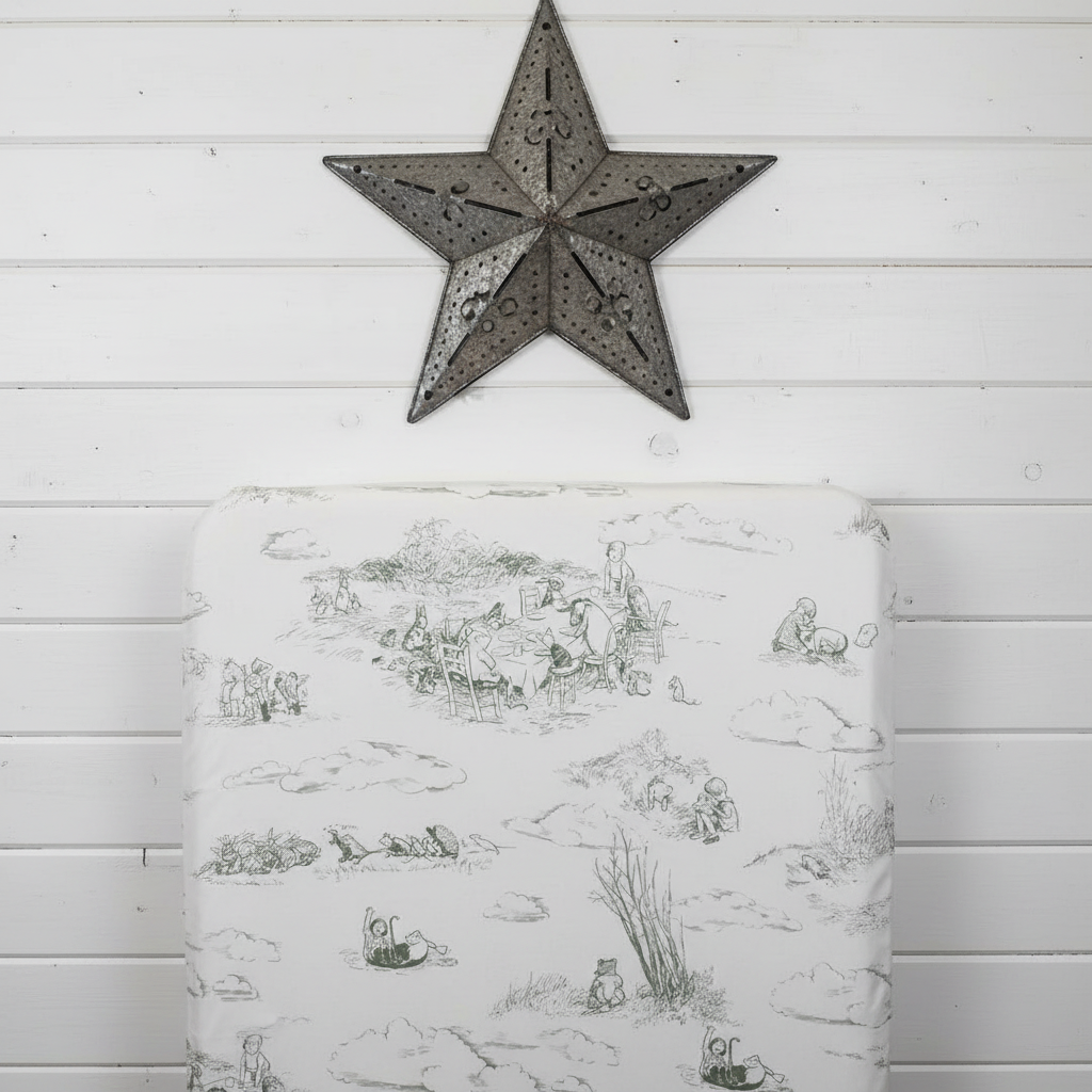 Winnie the Pooh Toile Sheet on Mattress