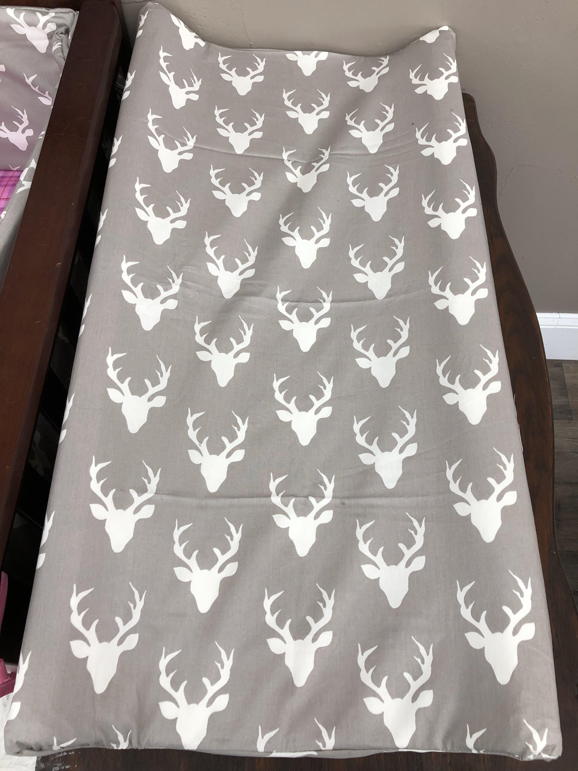 Changing Pad Cover - Buck in Gray - DBC Baby Bedding Co 