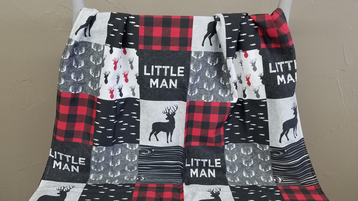 Custom Boy Crib Bedding -Little Man Deer Woodland Collection - DBC Baby Bedding Co 