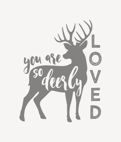 Standard Blanket - You Are So Deerly Loved Deer Blanket, white gray - DBC Baby Bedding Co 