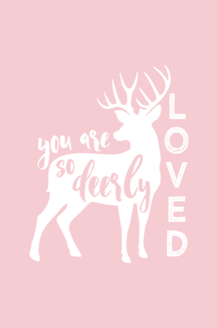 Standard Blanket - You Are So Deerly Loved  Deer Blanket, light pink - DBC Baby Bedding Co 