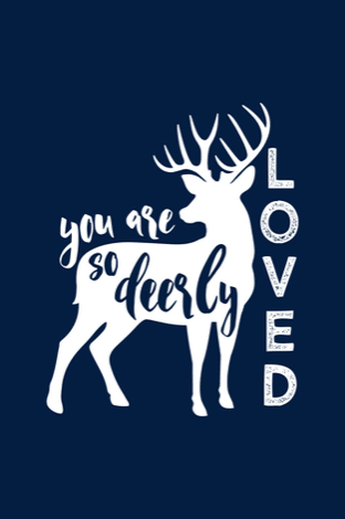 Standard Blanket - You Are So Deerly Loved  Deer Blanket, navy - DBC Baby Bedding Co 