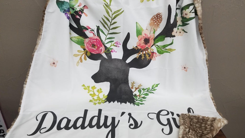 Custom Girl Crib Bedding Daddy s Girl Deer and Rose Woodland Baby Be DBC Baby Bedding Co