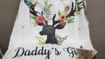 Custom Girl Crib Bedding - Daddy's Girl Deer and Rose Woodland Nursery Collection - DBC Baby Bedding Co 