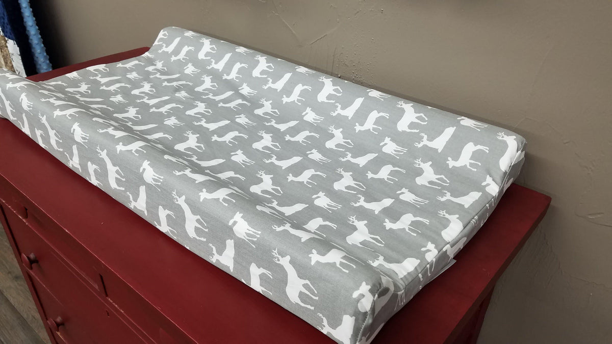 Changing Pad Cover - Deer in Gray - DBC Baby Bedding Co 