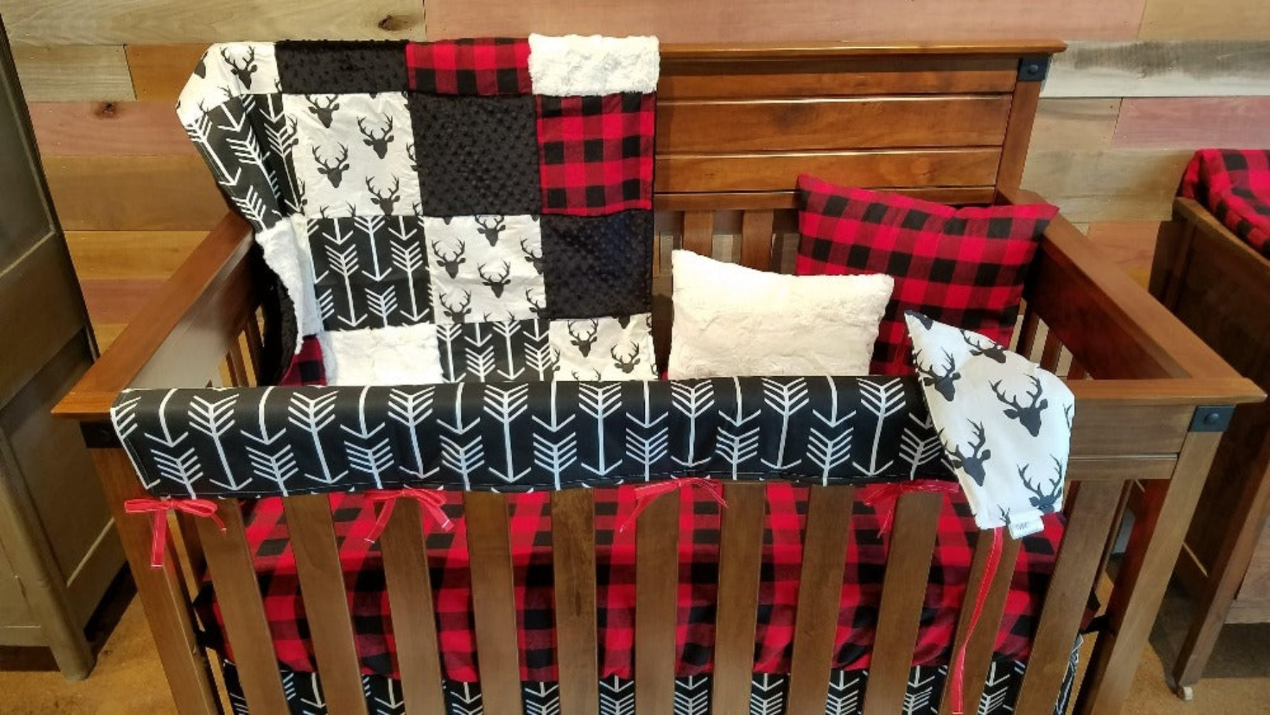 Boy Crib Bedding - Buck, Buffalo Check, Arrow, Woodland Collection - DBC Baby Bedding Co 