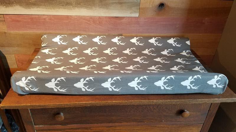 Changing Pad Cover - Dark Gray Buck Woodland Cover - DBC Baby Bedding Co 
