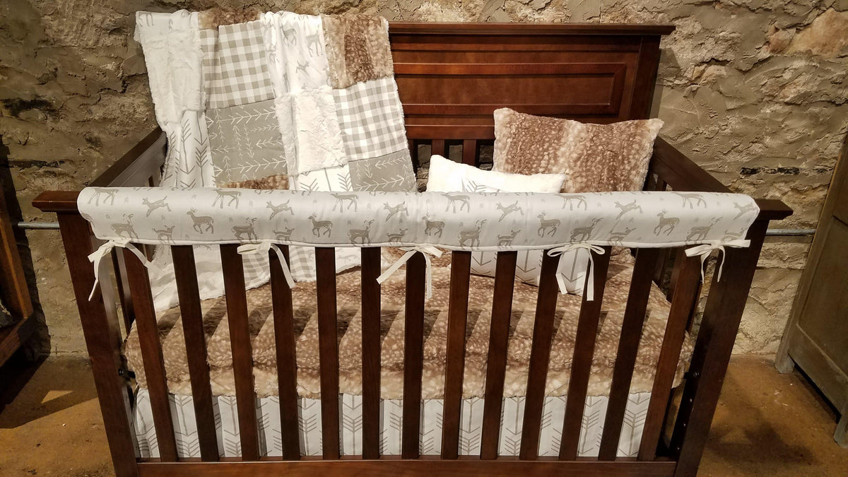 Neutral Crib Bedding - Sweet Baby Fawn Woodland Collection - DBC Baby Bedding Co 